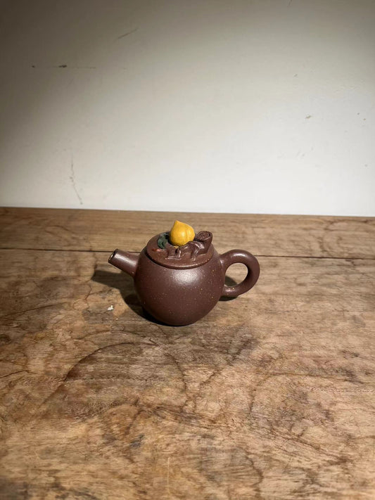 深井老紫泥巨輪小花器紫砂壺