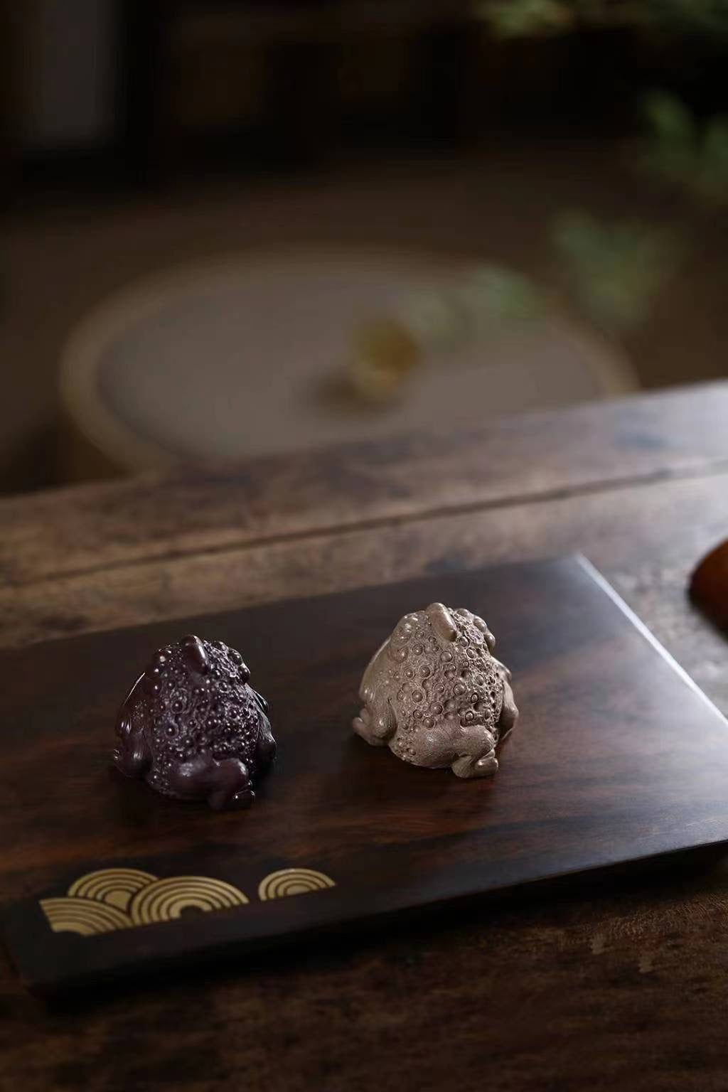 原礦紫泥/青段獨角金蟾紫砂茶寵