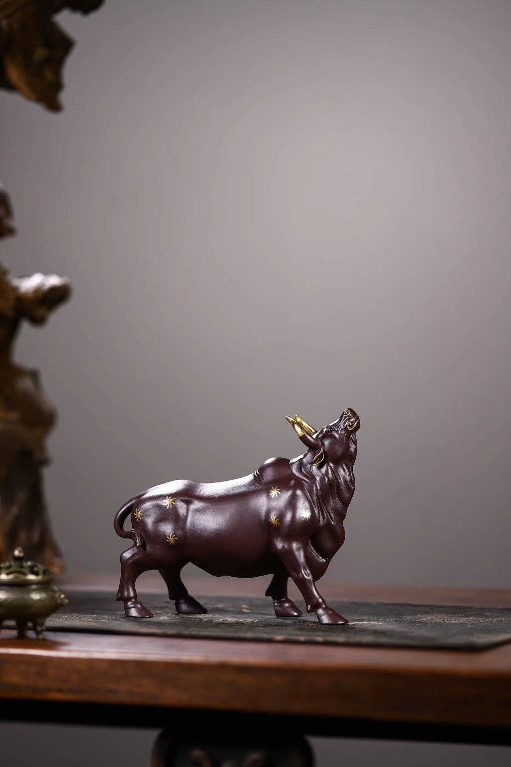 老紫泥牛氣沖天描金版紫砂茶寵「20240320每日特價」