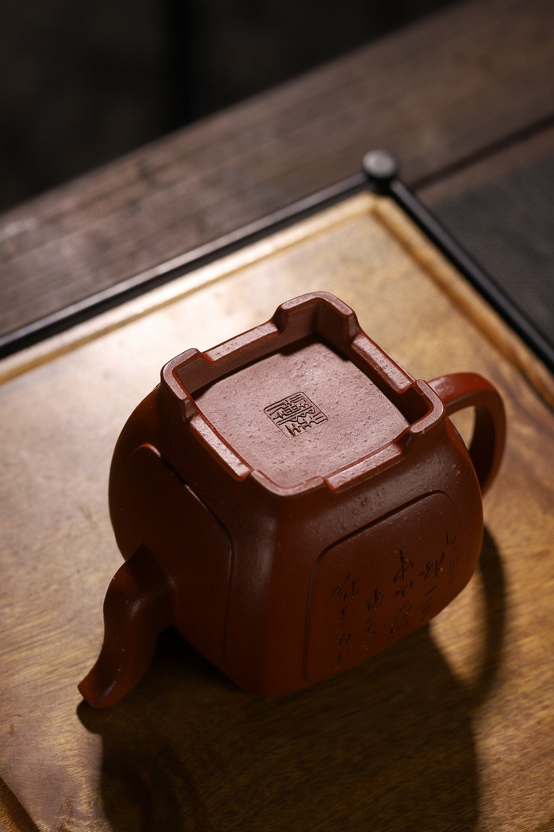 全手工頂級朱泥雅葵四方紫砂壺「20231128每日特價」