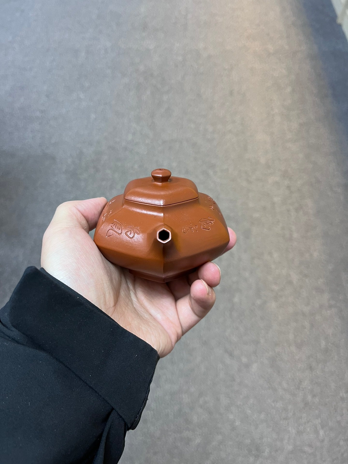 全手工趙莊朱泥六方合歡紫砂壺「20231220每日特價」