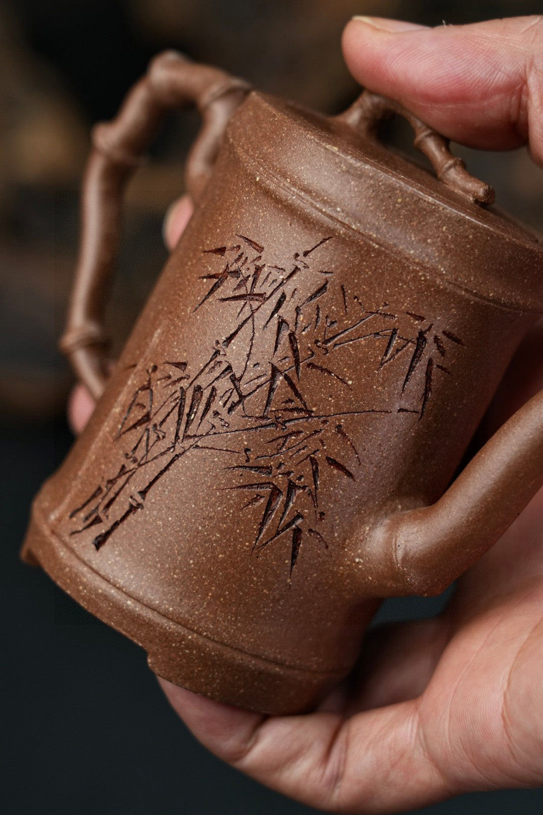 極品老段泥勁滄文竹紫砂壺「20240316每日特價」