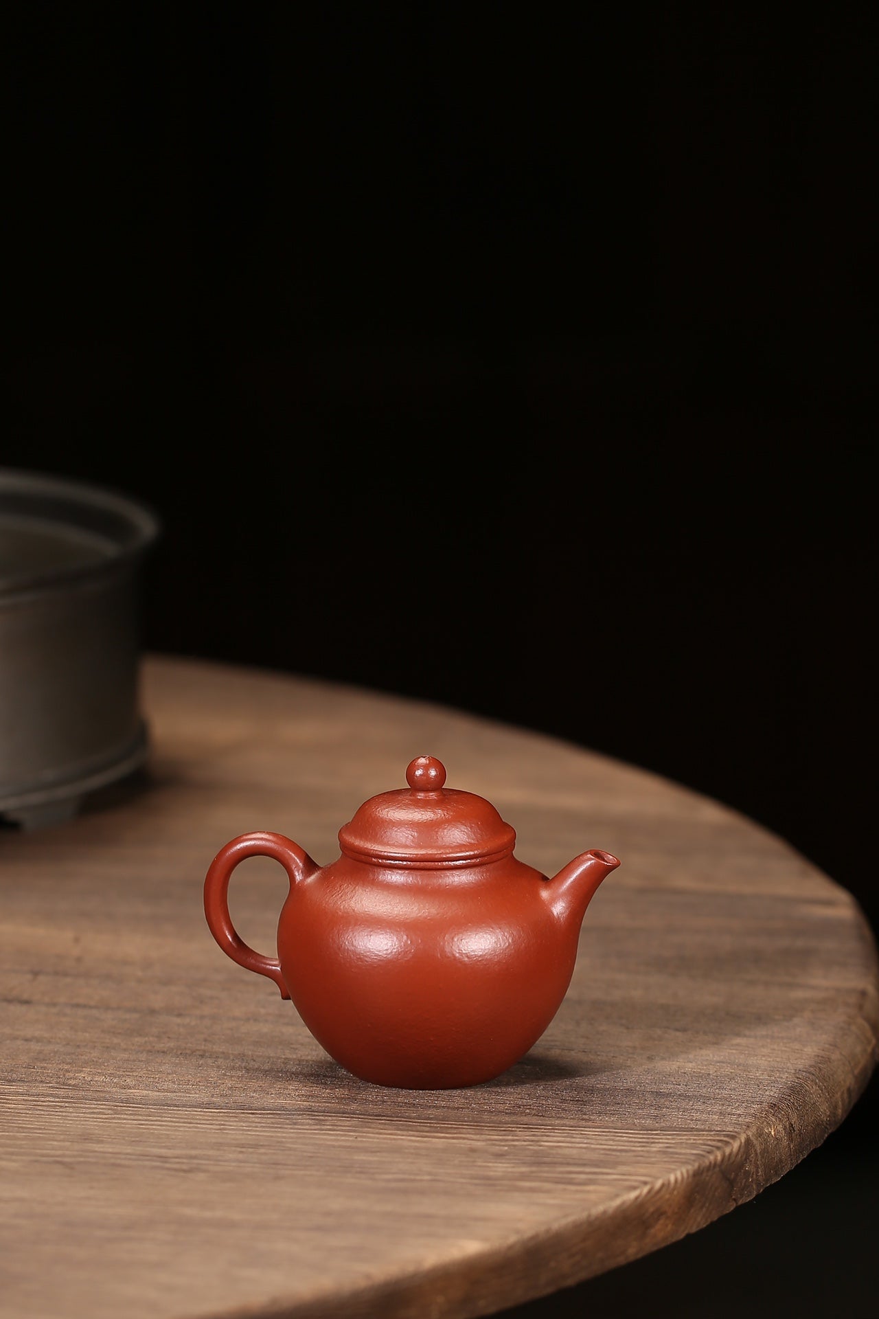 粗砂朱泥秋水紫砂壶