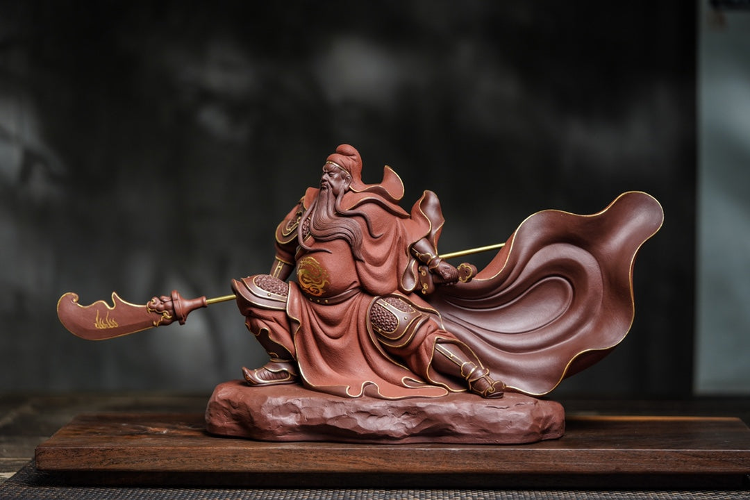 忠义关公紫砂摆件