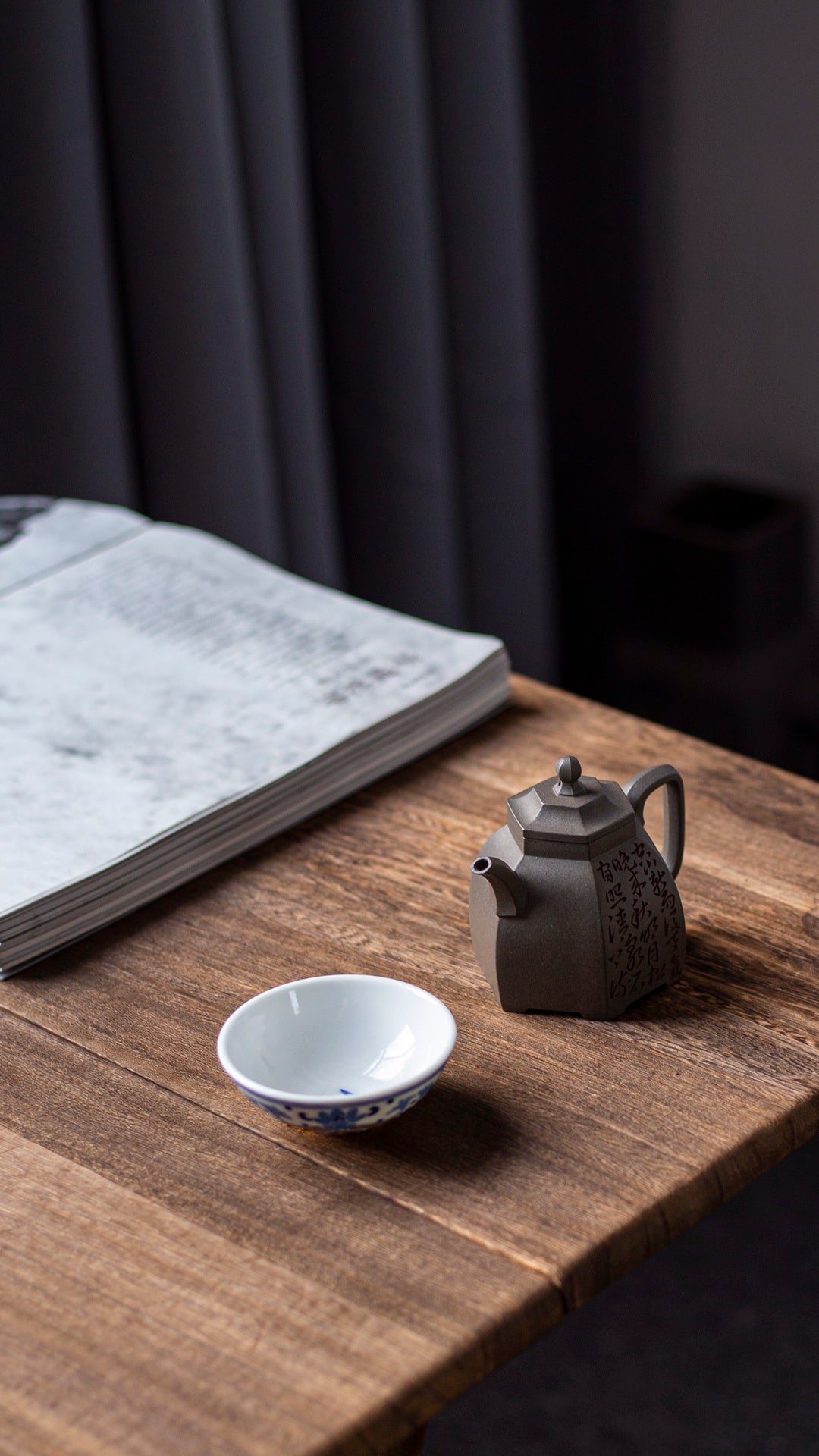 全手工顶级清灰料六方云亭紫砂壶