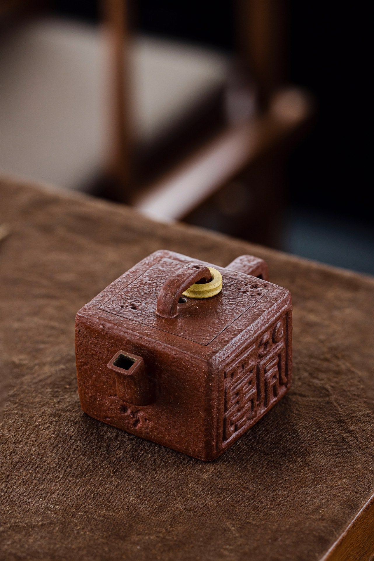 双色粉浆汉砖紫砂壶