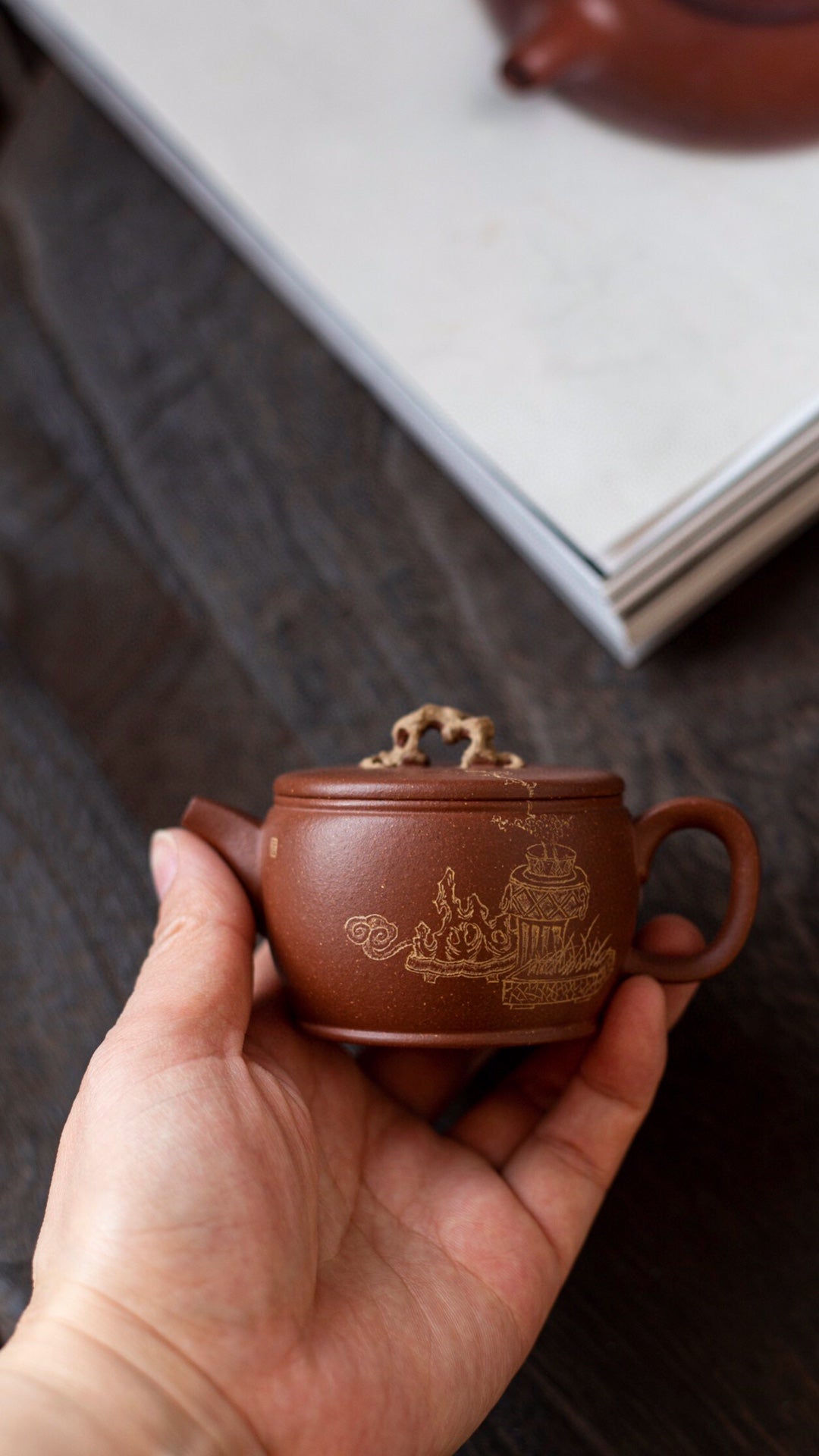 原矿降坡料太湖石汉瓦紫砂壶