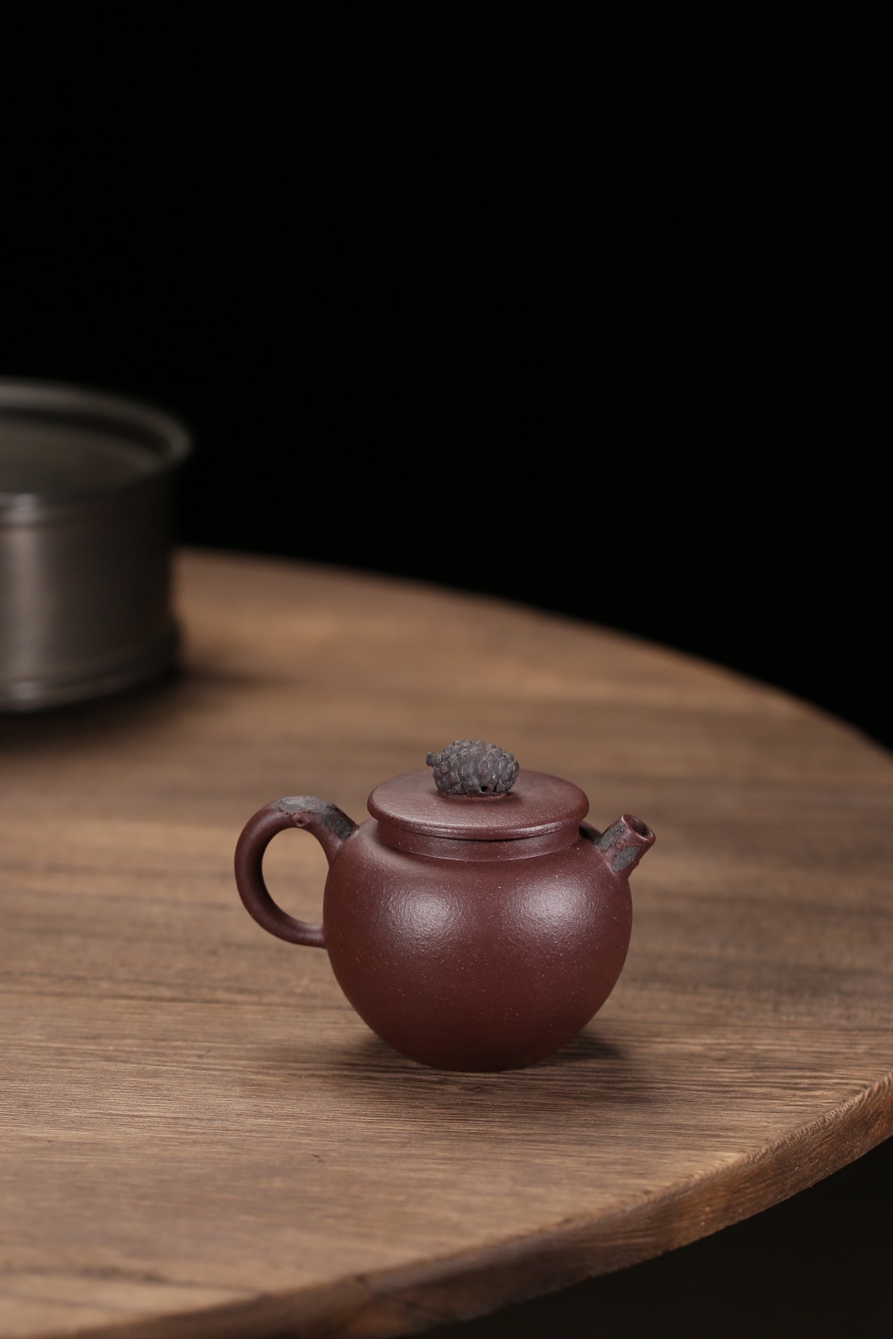 老紫泥松间照紫砂壶