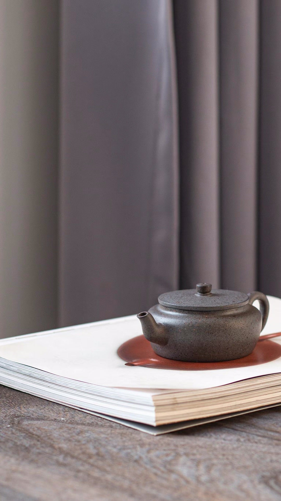 原矿老紫泥德韵平盖紫砂壶