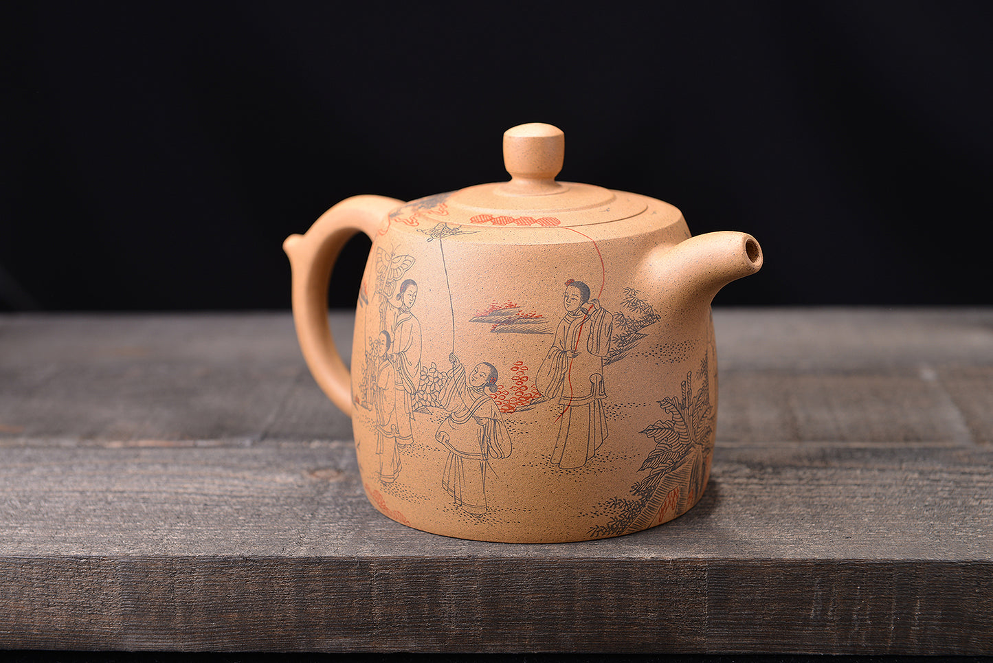 Duanni painted well-lane purple sand teapot