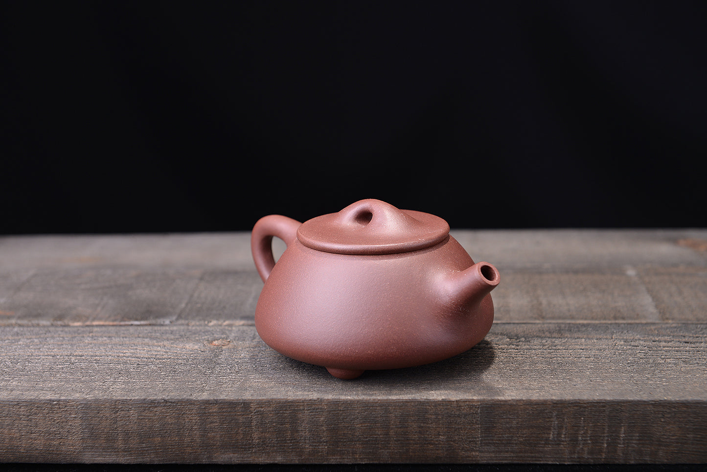 紫泥中槽清景舟石瓢紫砂壶