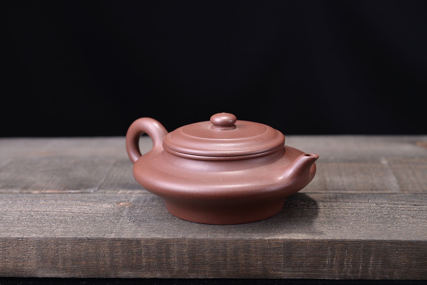 紫泥中槽清虚扁紫砂壶