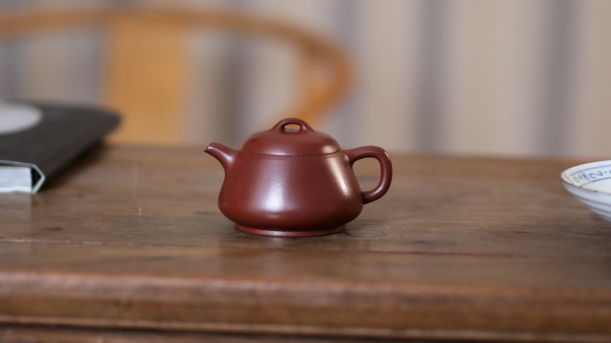 全手工原矿红皮龙寅春高瓢紫砂壶