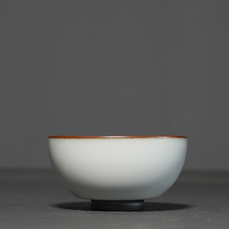 官窑陶瓷斗笠杯、复古月白茶杯