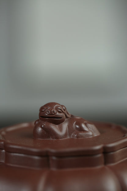 「典藏泥料」全手工家藏底槽清獅球紫砂壺