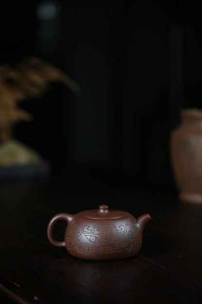 「典藏泥料」全手工老紫泥井欄紫砂壺