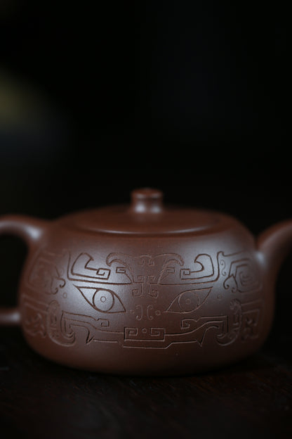 「典藏泥料」全手工老紫泥井欄紫砂壺