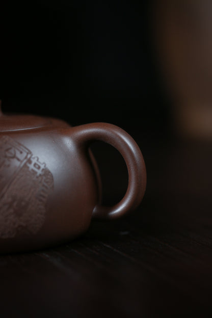 「典藏泥料」全手工老紫泥井欄紫砂壺