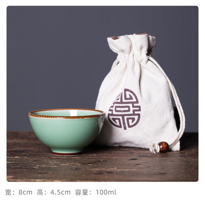 Longquan Celadon Master Cup Vintage Tea Cup Ceramic Kung Fu Tea Cup Personal Single Cup Small Tea Bowl