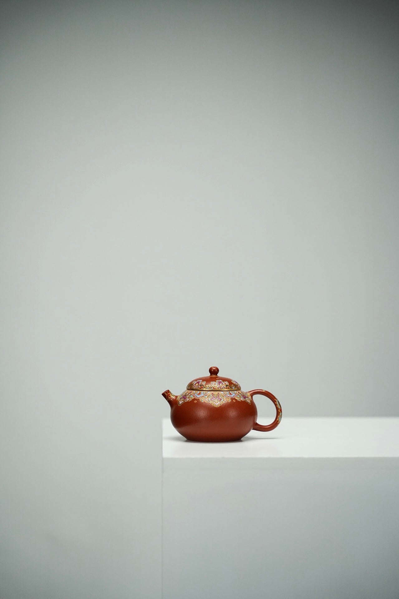 原礦朱泥琺瑯彩豆蔻紫砂壺「20220822每日特價」