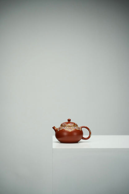 原礦朱泥琺瑯彩豆蔻紫砂壺「20220822每日特價」