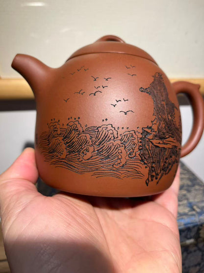 孤品原礦紅皮龍秦權紫砂壺「周春燕紫砂壺」