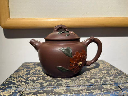 孤品原礦老紫泥花器明式巨輪珠紫砂壺「周春燕紫砂壺」