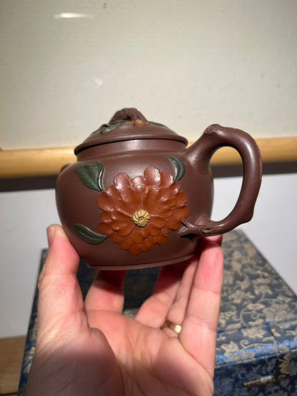 孤品原礦老紫泥花器明式巨輪珠紫砂壺「周春燕紫砂壺」