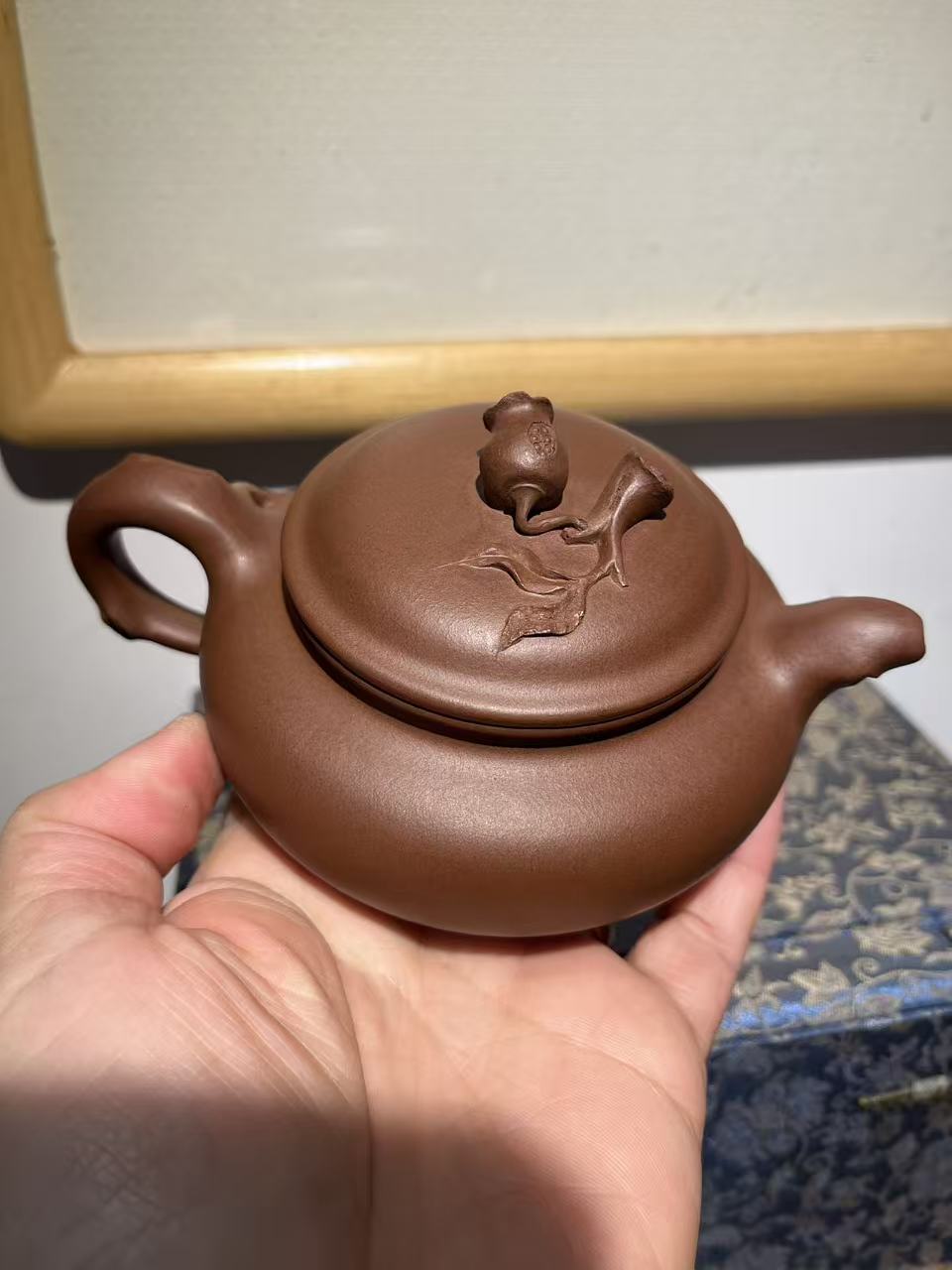 孤品原礦文革早期底槽清仿古石榴壺「周春燕紫砂壺」