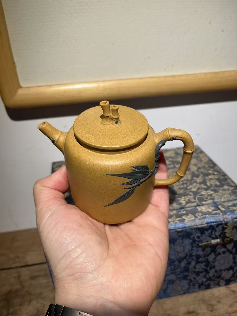 孤品黃金段泥俊竹紫砂壺「周春燕紫砂壺」