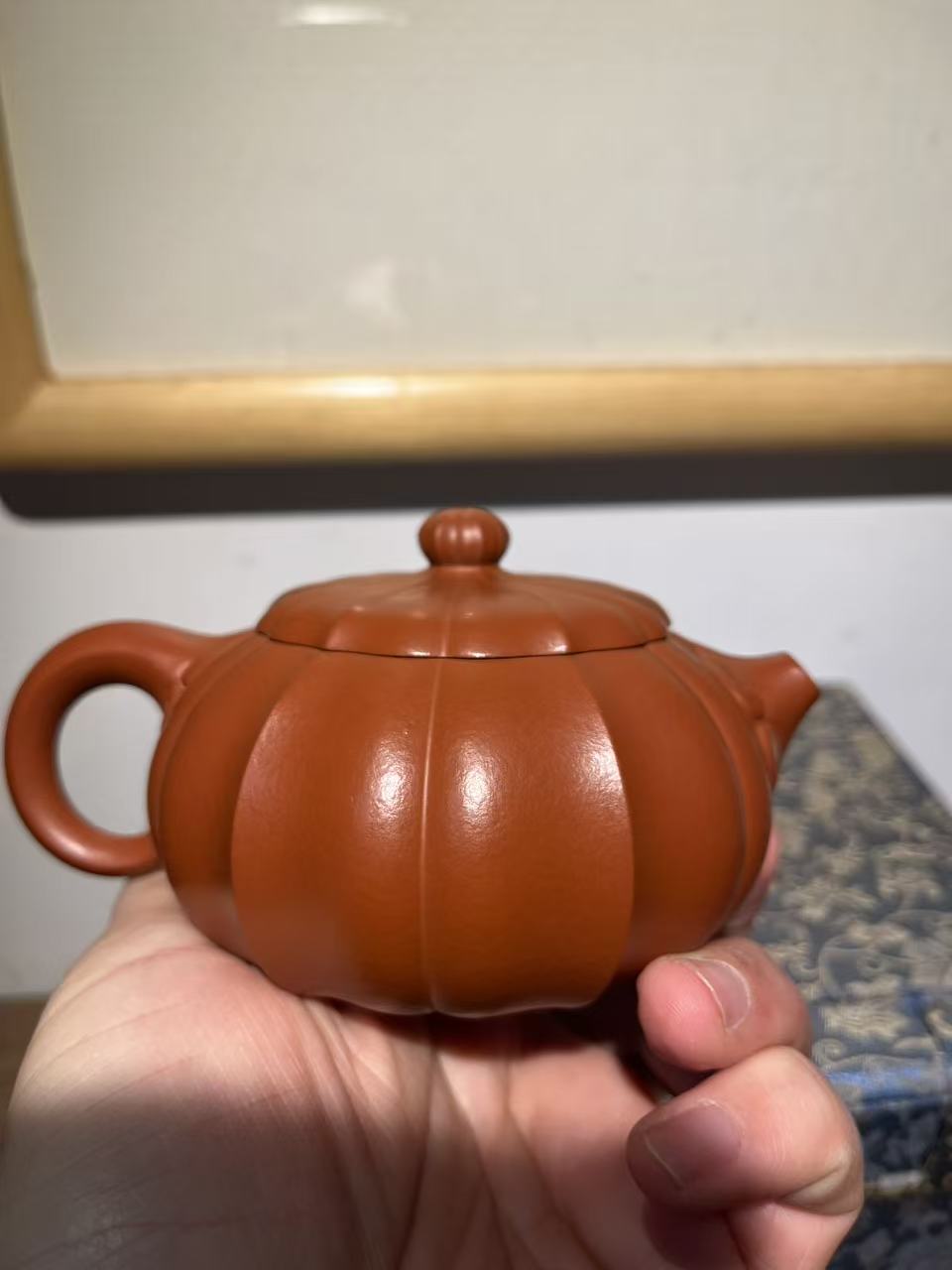 孤品原礦朱泥筋紋西施壺「周春燕紫砂壺」