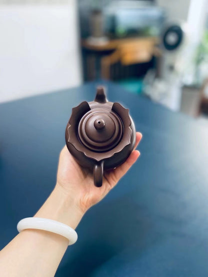 「典藏泥料」全手工精品老紫泥茶禪一味僧帽紫砂壺