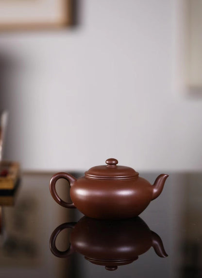 「典藏泥料」全手工紫砂一廠七十年代老紫泥雲逸紫砂壺