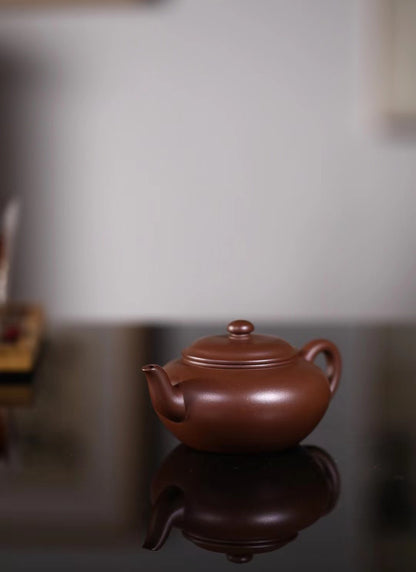 「典藏泥料」全手工紫砂一廠七十年代老紫泥雲逸紫砂壺