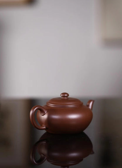 「典藏泥料」全手工紫砂一廠七十年代老紫泥雲逸紫砂壺