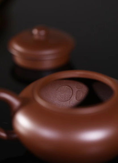 「典藏泥料」全手工紫砂一廠七十年代老紫泥雲逸紫砂壺