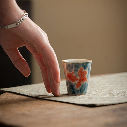 仿古闻香杯、手绘陶瓷品茗杯、釉上彩主人杯
