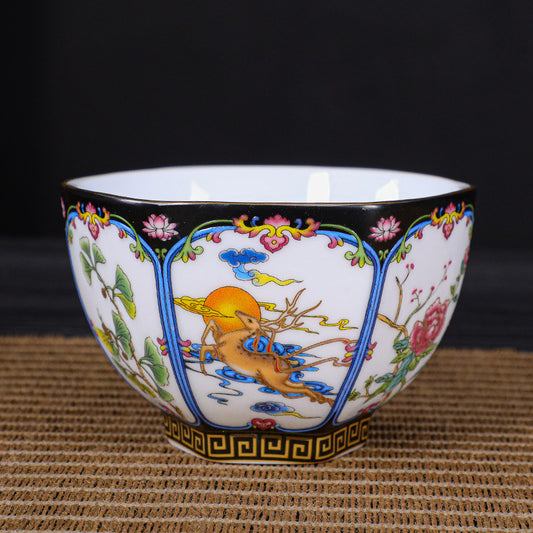 Jingdezhen Chinese retro enamel color tea cup, tea cup, master cup, tea cup set