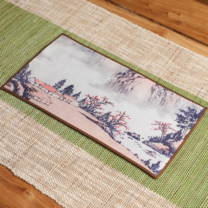 Painted Tea Towel Antique Suede Tea Towel 【Gift】