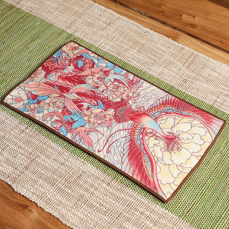 Painted Tea Towel Antique Suede Tea Towel 【Gift】