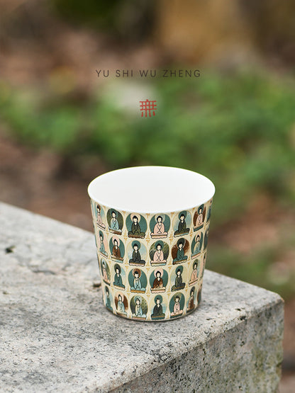 Dunhuang Cultural and Creative Large Teacup Kung Fu Tea Set Tea Cup Cup Mogao Grottoes Mural Zen Thousand Buddha Cup