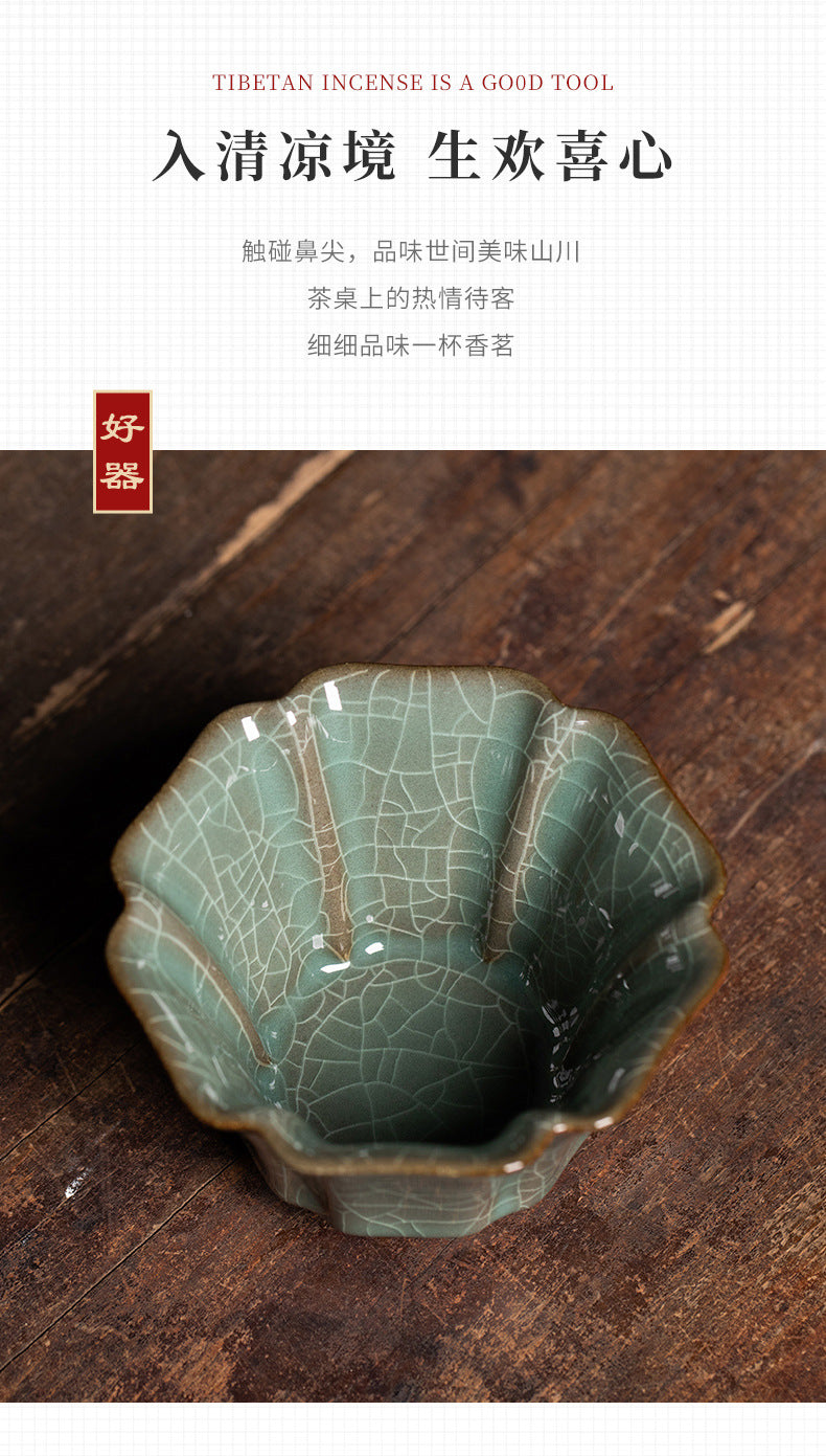 Longquan Celadon Song Yun Antique Handmade Master Cup Ge Kiln Ice Crack Ceramic Tea Cup