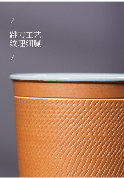 Longquan celadon handmade jumping knife double glaze combined with master cup ceramic kung fu tea tasting cup