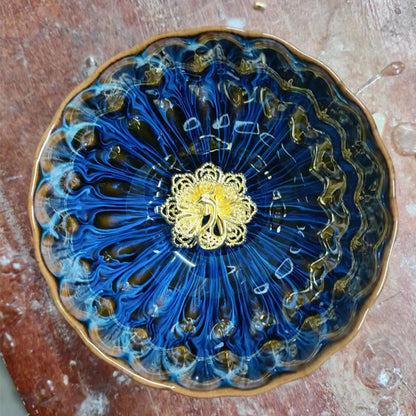 Gilt cup, enamel blue and white teacup, master cup