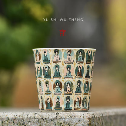 Dunhuang Cultural and Creative Large Teacup Kung Fu Tea Set Tea Cup Cup Mogao Grottoes Mural Zen Thousand Buddha Cup