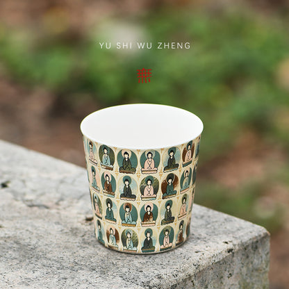 Dunhuang Cultural and Creative Large Teacup Kung Fu Tea Set Tea Cup Cup Mogao Grottoes Mural Zen Thousand Buddha Cup