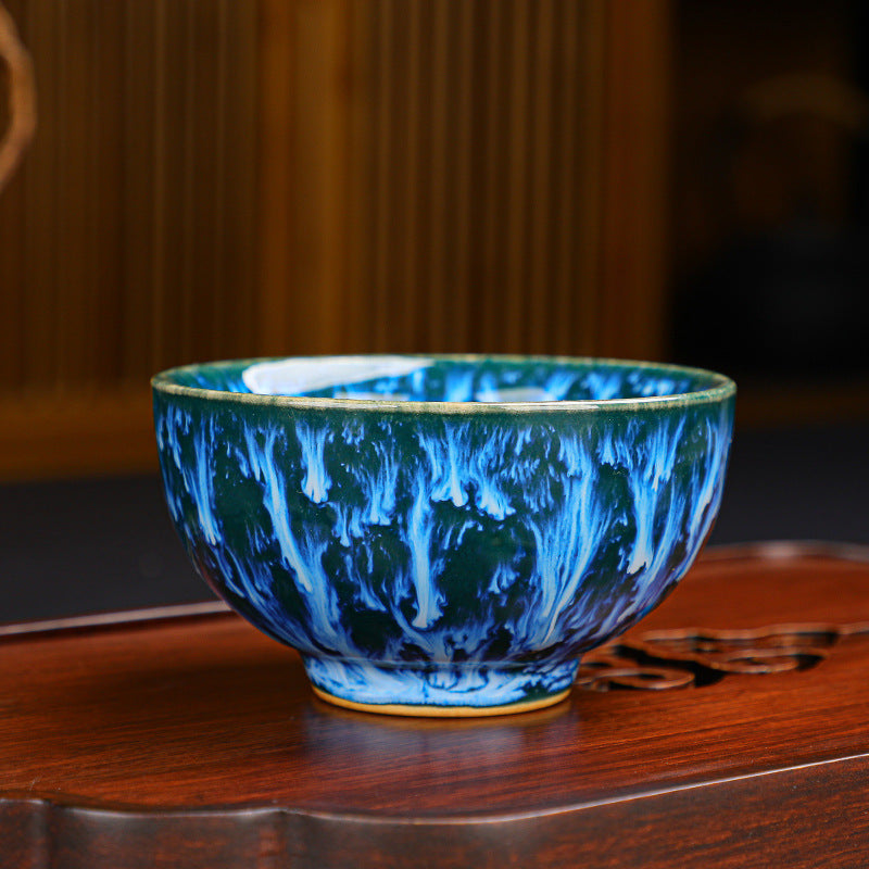 窑变6色茶杯陶瓷主人杯、品茗杯 茶具茶碗套装、建盏茶盏、天目盏杯