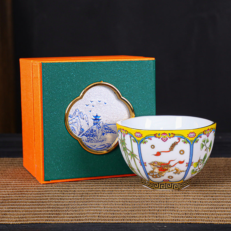 Jingdezhen Chinese retro enamel color tea cup, tea cup, master cup, tea cup set