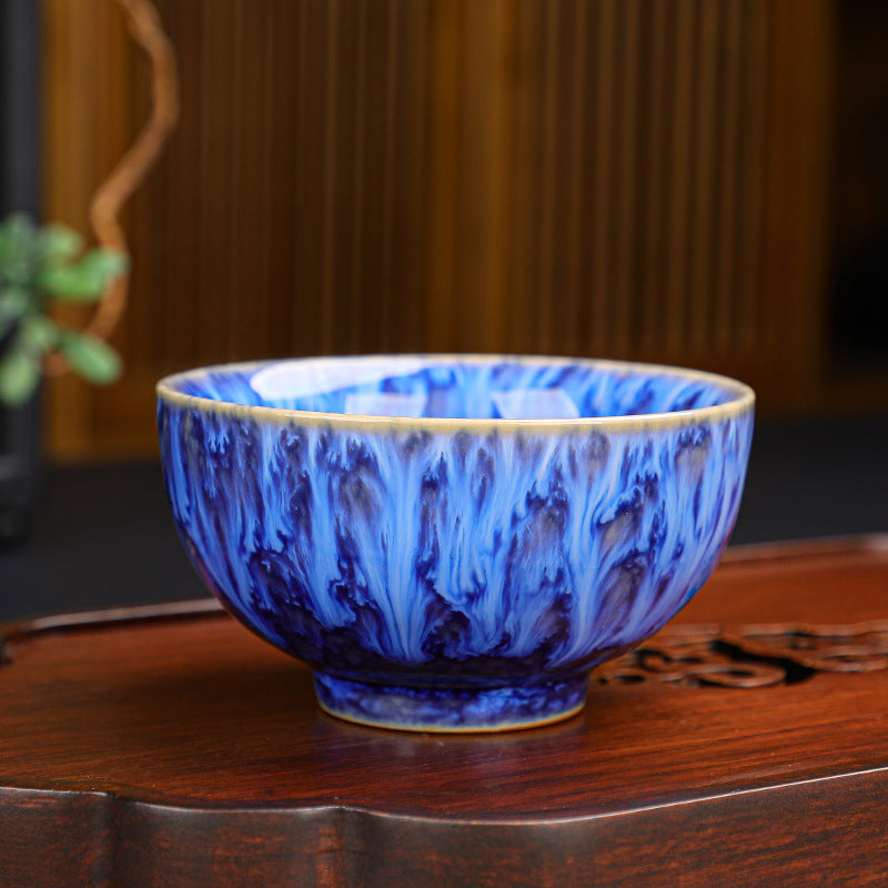 窑变6色茶杯陶瓷主人杯、品茗杯 茶具茶碗套装、建盏茶盏、天目盏杯
