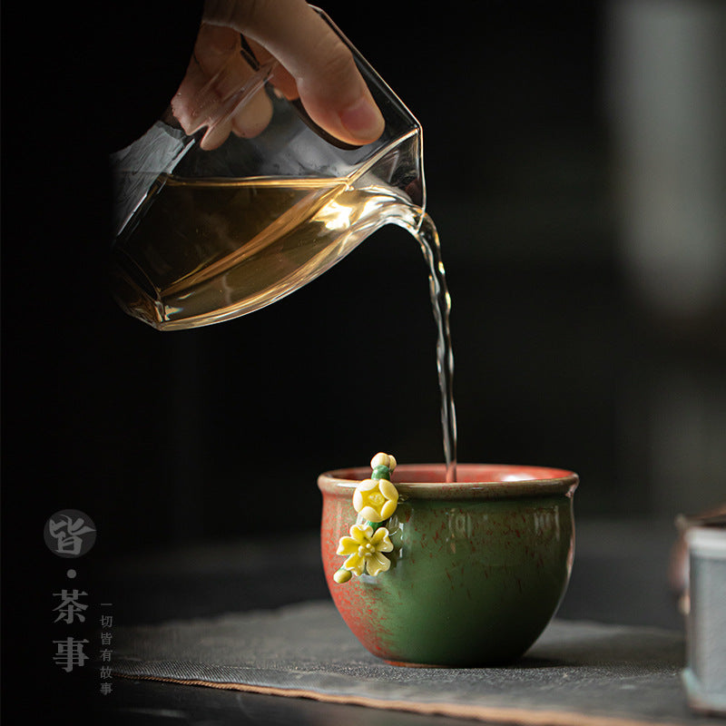 复古手工陶瓷主人杯、日式小茶碗